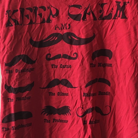 🌞 3/15$ Bluenotes Keep Calm Moustache Tee - XL - Picture 2 of 4